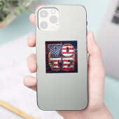Patriottische STEM Amerikaanse Vlag Typografie Ont Sticker (Telefoon)