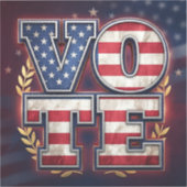 Patriottische STEM Amerikaanse Vlag Typografie Ont Sticker (Voorkant)