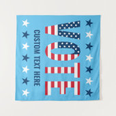 Patriottische Stem Ster Streep Aangepaste Tekst Wandkleed (Voorkant (horizontaal))