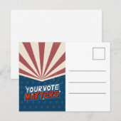 Patriottische stemcampagne blanco briefkaart (Voorkant / Achterkant)