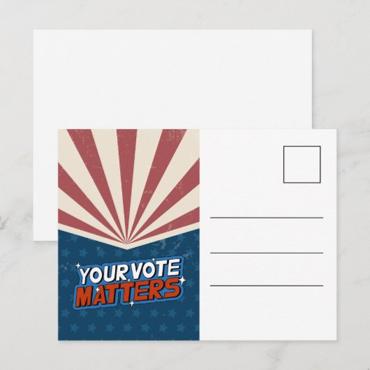 Patriottische stemcampagne blanco briefkaart (Voorkant / Achterkant)