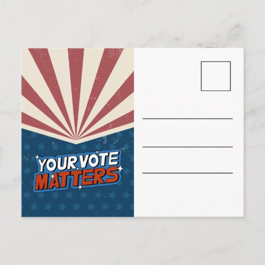 Patriottische stemcampagne blanco briefkaart (Voorkant)