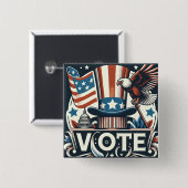 patriottische stemming vierkante button 5,1 cm (Voorkant /achterkant)