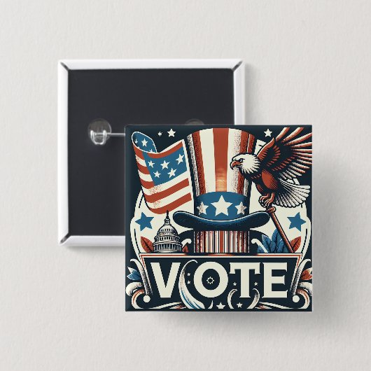 patriottische stemming vierkante button 5,1 cm (Voorkant /achterkant)