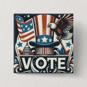 patriottische stemming vierkante button 5,1 cm (Voorkant)