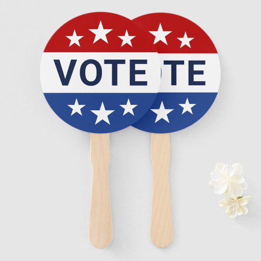Patriottische Stemster Badge Handwaaier (Voorkant en achterkant)