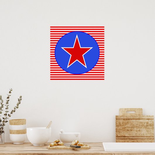 patriottische ster 2 poster (Keuken)