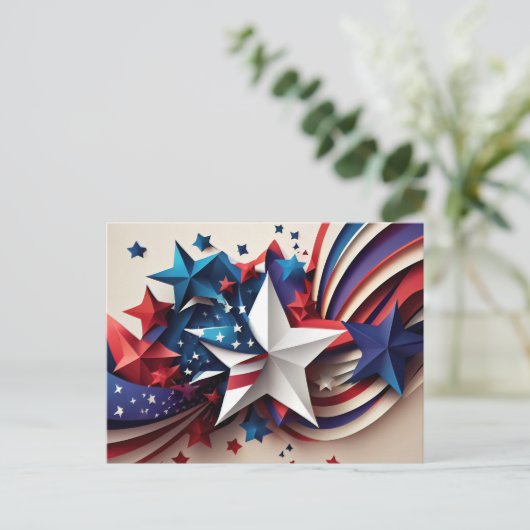 Patriottische Ster Briefkaart (Staand voorkant)