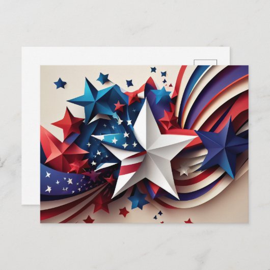 Patriottische Ster Briefkaart (Voorkant / Achterkant)