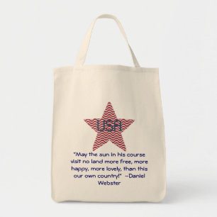 Patriottische ster, Daniel Webster Quote Bag Tote Bag