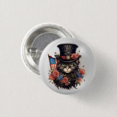 Patriottische Ster met Vlag Kat Ronde Button 3,2 Cm (Voorkant /achterkant)