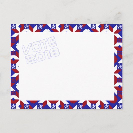 Patriottische ster Quilt STEMMING 2018 briefkaart (Voorkant)