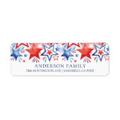 Patriottische ster retour adreslabel etiket (Voorkant)