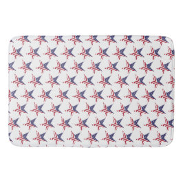 Patriottische ster rood wit en blauw sticker zegel badmat