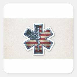 Patriottische ster van het leven vierkante sticker