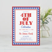 Patriottische sterren 4 juli feest kaart (Staand voorkant)