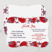 Patriottische Sterren 4th Juli Vuurwerk Feest Rood Kaart (Voorkant / Achterkant)