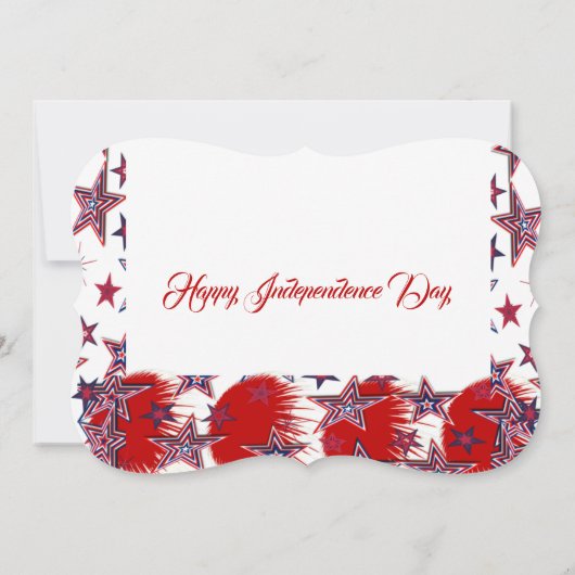 Patriottische Sterren 4th Juli Vuurwerk Feest Rood Kaart (Achterkant)