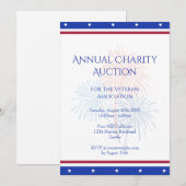 Patriottische Sterren Bedrijfsfeest Charity Ball E Kaart (Voorkant / Achterkant)