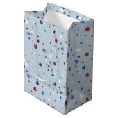 Patriottische sterren cadeautaszak medium cadeauzakje (Voorkant Gekanteld)