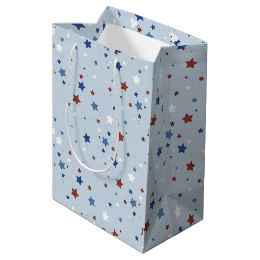 Patriottische sterren cadeautaszak medium cadeauzakje (Achterkant Gekanteld)