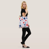 Patriottische Sterren Canvas tas (Op model)