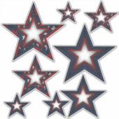 Patriottische sterren | Diverse grootten Sticker (Voorkant)