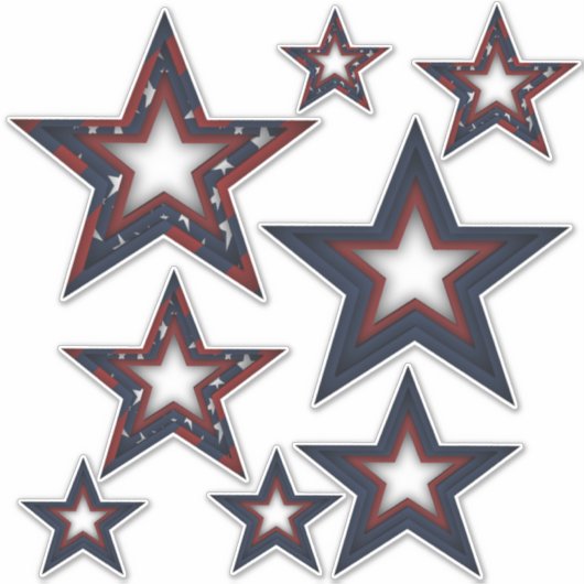 Patriottische sterren | Diverse grootten Sticker (Voorkant)