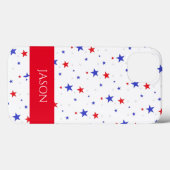 Patriottische sterren en Initiaal Cell iPhone Case (Achterkant (horizontaal))