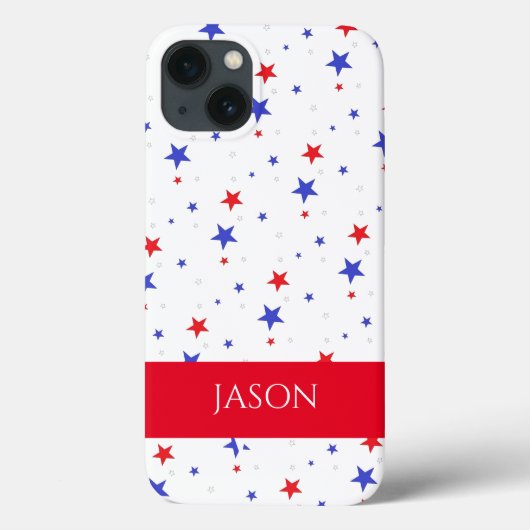 Patriottische sterren en initiële cel iPhone telef Case-Mate iPhone Case (Achterkant)