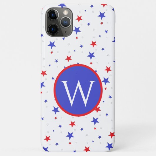 Patriottische sterren en initiële mobiele telefoon Case-Mate iPhone case (Achterkant)