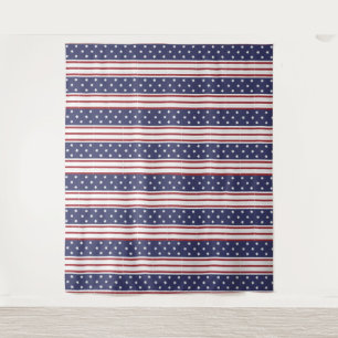 Patriottische sterren en rode en witte strepen wandkleed