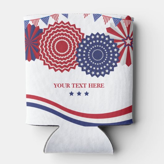 Patriottische sterren en strepen 4 juli blikjeskoeler (Achterkant)