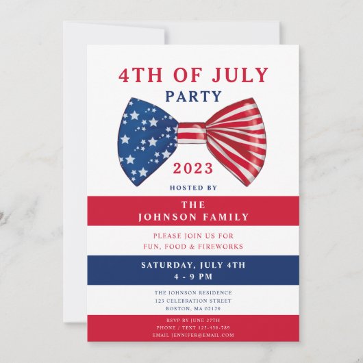 Patriottische sterren en strepen 4 juli kaart (Voorkant)