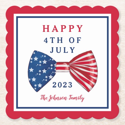Patriottische sterren en strepen 4 juli kartonnen onderzetters (Voorkant)
