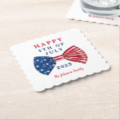 Patriottische sterren en strepen 4 juli kartonnen onderzetters (Gebogen)