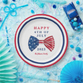 Patriottische sterren en strepen 4 juli papieren bordje (Feest)