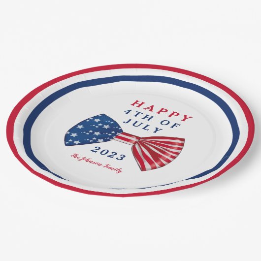 Patriottische sterren en strepen 4 juli papieren bordje (Gekanteld)
