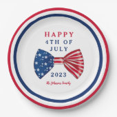 Patriottische sterren en strepen 4 juli papieren bordje (Voorkant)