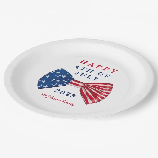 Patriottische sterren en strepen 4 juli papieren bordje (Gekanteld)