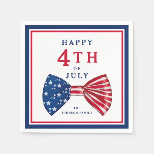 Patriottische sterren en strepen 4 juli servet (Voorkant)
