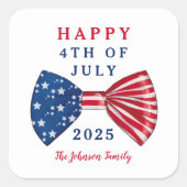 Patriottische sterren en strepen 4 juli vierkante sticker (Voorkant)