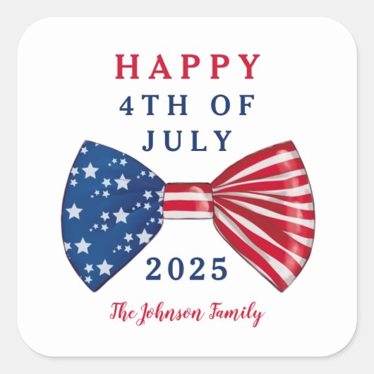 Patriottische sterren en strepen 4 juli vierkante sticker (Voorkant)