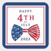 Patriottische sterren en strepen 4 juli vierkante sticker (Voorkant)