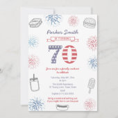 Patriottische sterren en strepen 70ste verjaardags kaart (Voorkant)