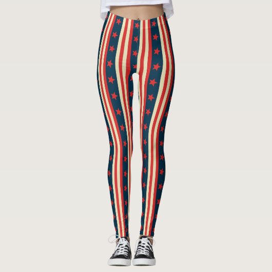 Patriottische sterren en strepen - Amerikaan Leggings (Voorkant)