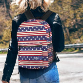 Patriottische sterren en strepen Amerikaanse vlag  Bedrukte Rugzak