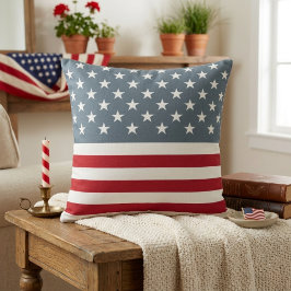 Patriottische sterren en strepen Amerikaanse vlag Kussen