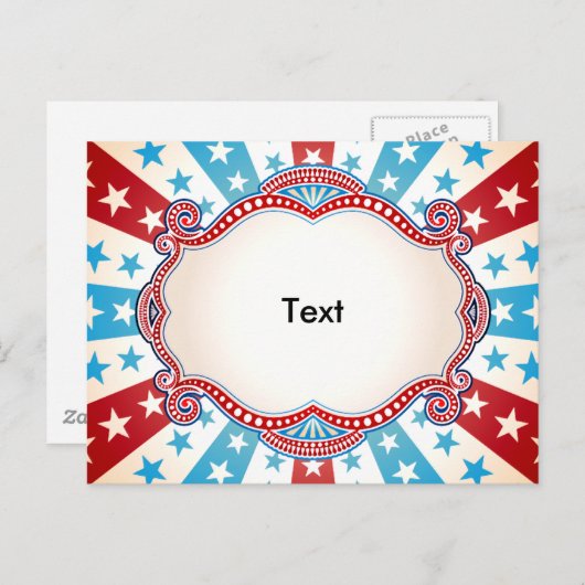 Patriottische sterren en strepen briefkaart (Voorkant / Achterkant)