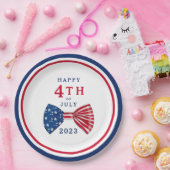 Patriottische sterren en strepen buigen 4 juli papieren bordje (Feest)